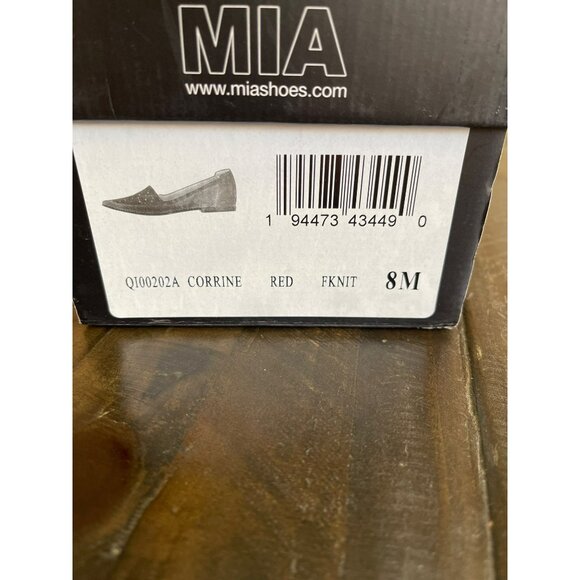 NEW Mia Red Corinne Pointed Toe Knit Flat Comfy Shoes Size 8 - Picture 7 of 7